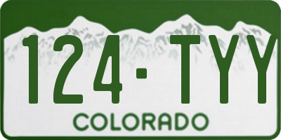 CO license plate 124TYY