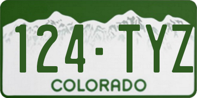 CO license plate 124TYZ