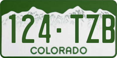 CO license plate 124TZB