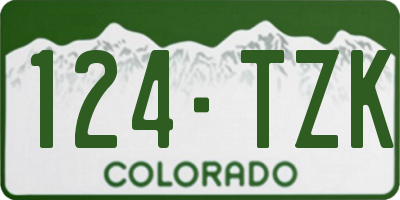 CO license plate 124TZK
