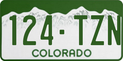 CO license plate 124TZN