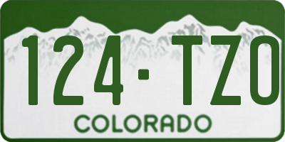 CO license plate 124TZO