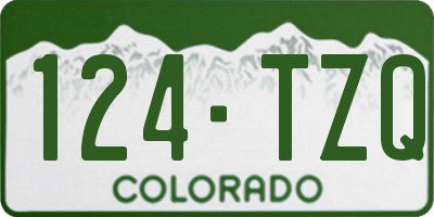CO license plate 124TZQ