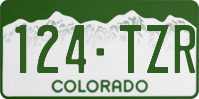 CO license plate 124TZR