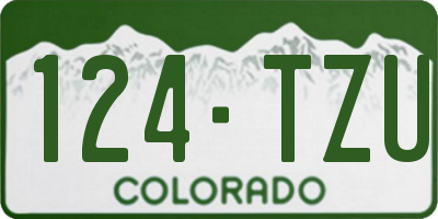 CO license plate 124TZU
