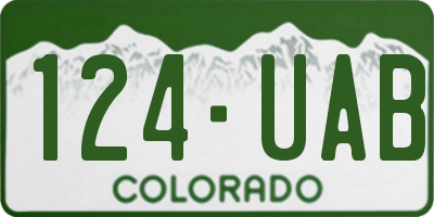 CO license plate 124UAB