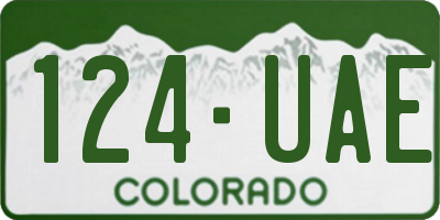CO license plate 124UAE