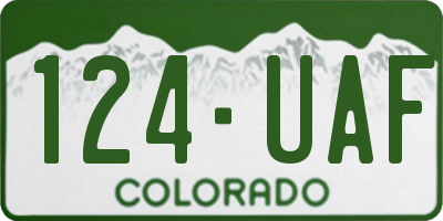 CO license plate 124UAF
