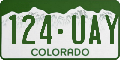 CO license plate 124UAY