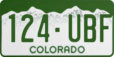 CO license plate 124UBF