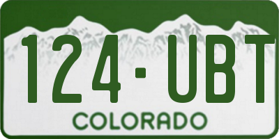 CO license plate 124UBT
