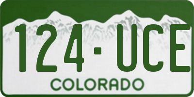 CO license plate 124UCE