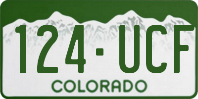 CO license plate 124UCF