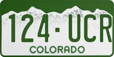 CO license plate 124UCR