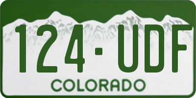 CO license plate 124UDF