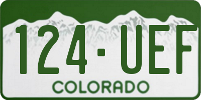 CO license plate 124UEF