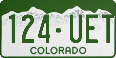 CO license plate 124UET