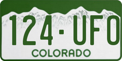 CO license plate 124UFO