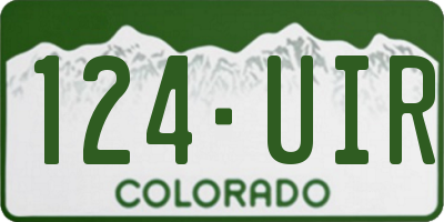 CO license plate 124UIR