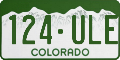 CO license plate 124ULE