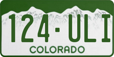CO license plate 124ULI