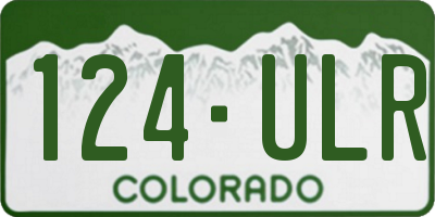 CO license plate 124ULR