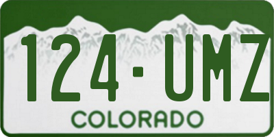 CO license plate 124UMZ