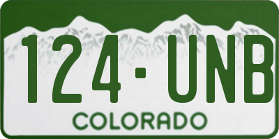 CO license plate 124UNB