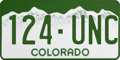 CO license plate 124UNC