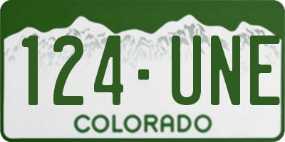 CO license plate 124UNE