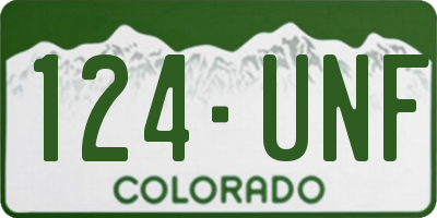 CO license plate 124UNF