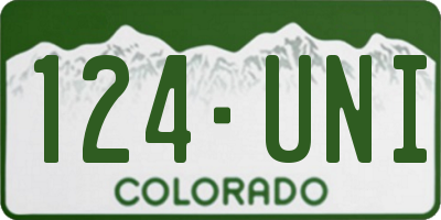 CO license plate 124UNI