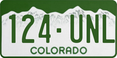 CO license plate 124UNL