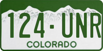 CO license plate 124UNR