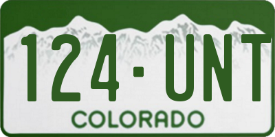 CO license plate 124UNT
