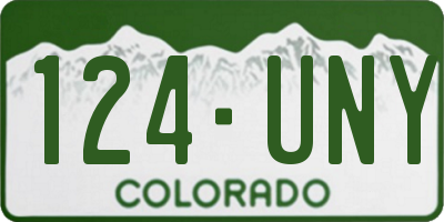 CO license plate 124UNY