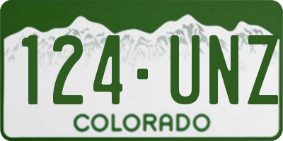 CO license plate 124UNZ