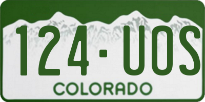 CO license plate 124UOS