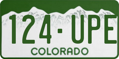 CO license plate 124UPE
