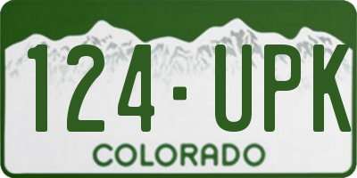 CO license plate 124UPK