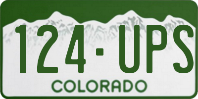 CO license plate 124UPS