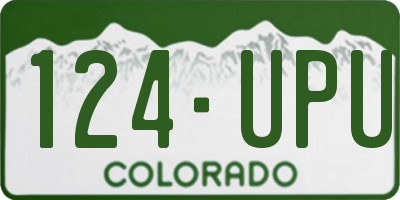 CO license plate 124UPU