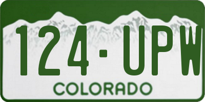 CO license plate 124UPW