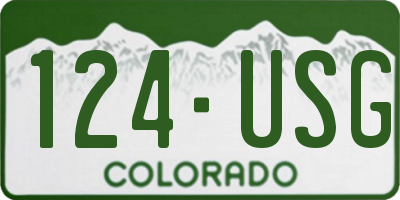 CO license plate 124USG