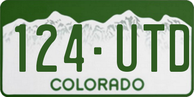 CO license plate 124UTD