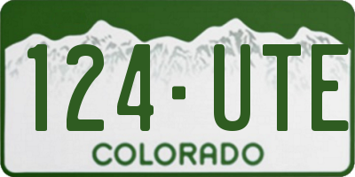 CO license plate 124UTE