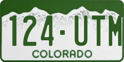 CO license plate 124UTM