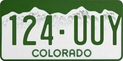 CO license plate 124UUY