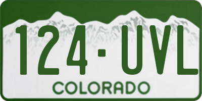 CO license plate 124UVL