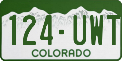 CO license plate 124UWT